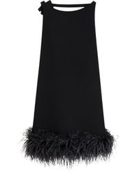 Valentino - Feather Detailed Sleeveless Dress - Lyst