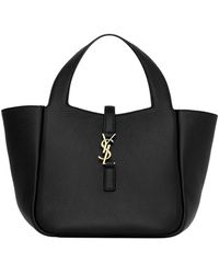 Saint Laurent - Mini Le 5 À 7 Bea Grained Leather Tote Bag - Lyst
