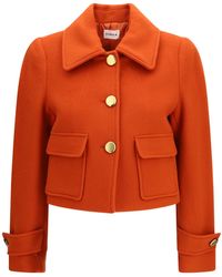P.A.R.O.S.H. - Button-Front Cropped Casual Jacket - Lyst