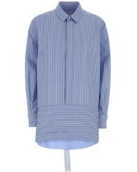 Sacai - Long-Sleeved Pinstriped Shirt Dress - Lyst