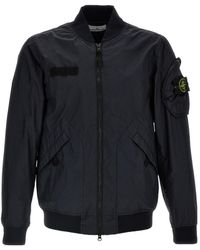 Stone Island - Logo Patch Zip-Up Bomber Jacket - Lyst