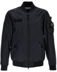 Stone Island - Logo Patch Zip-Up Bomber Jacket - Lyst