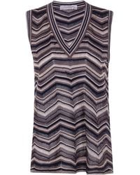 D.exterior - Chevron Long Knitted Top - Lyst