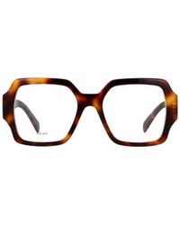 Celine - Triomphe Tortoiseshell-Effect Square-Frame Glasses - Lyst