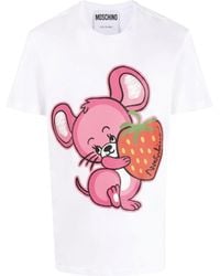 Moschino - T-Shirt With Round Neck And Short Sleeves - Lyst