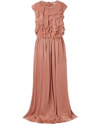 Ulla Johnson - Byzantine Open-Back Ruffled Silk-Satin And Chiffon Maxi Dress - Lyst