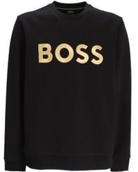 BOSS - Logo-Embroidered Cotton-Blend Sweatshirt - Lyst