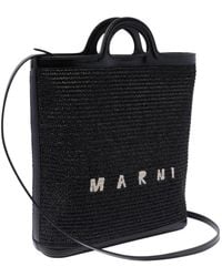 Marni - Tropicalia Logo Embroidered Raffia Tote Bag - Lyst