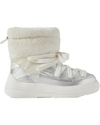 Moncler - Insolux M Rubber-Trimmed Fleece, Metallic Shell And Leather Snow Boots - Lyst