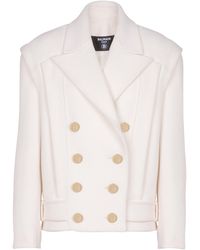 Balmain - Cropped Reefer Jacket - Lyst