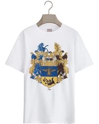 Dior - T-Shirt With Blason Print, Relaxed Fit - Lyst