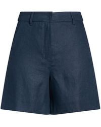 Max Mara - Solid-Colored Linen Shorts - Lyst
