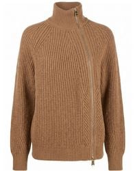 Dondup - Ribbed-Knit Asymmetric-Zip Cardigan - Lyst