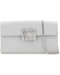 Roger Vivier - Flower Strass Buckle Clutch Bag - Lyst