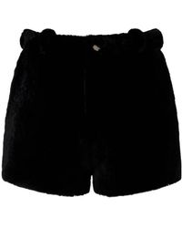 Nour Hammour - Leontine Shearling Shorts - Lyst