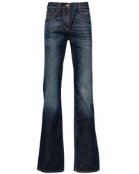 Palm Angels - Logo-Embroidered Whiskering Effect Jeans - Lyst