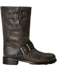Jimmy Choo - Leather Mid-Calf Biker Boot - Lyst