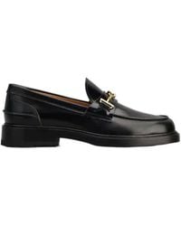 Tod's - Logo-Plaque Round Toe Loafers - Lyst