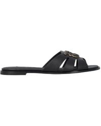Pinko - Love Birds Cut-Out Flat Sandals - Lyst