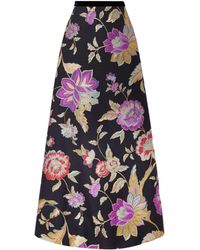 Valentino - Floral Pattern Midi Skirt - Lyst
