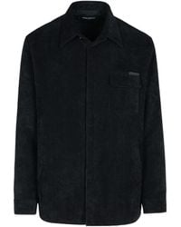 Dolce & Gabbana - Logo Plaque Long Sleeved Shirt - Lyst