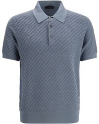 Brioni - Woven Pattern Knitted Polo Shirt - Lyst
