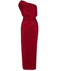 Self-Portrait - Drape Detail Midi Dress - Lyst