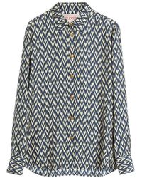 Valentino - Curved Hem Button-Up Shirt - Lyst