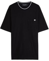 Dolce & Gabbana - Logo-Embroidered Piqué Cotton T-Shirt - Lyst