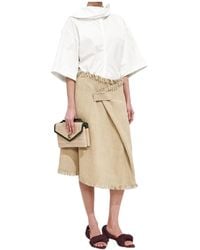Bottega Veneta - Mini Intreccio Suede Leather Skirt - Lyst