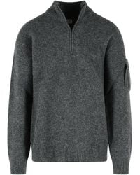 C.P. Company - Half-Zip Knitted Sweater - Lyst