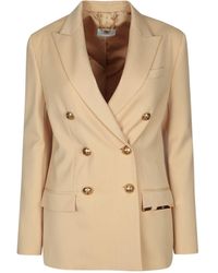 Elisabetta Franchi - Double-Breasted Long-Sleeved Jacket - Lyst