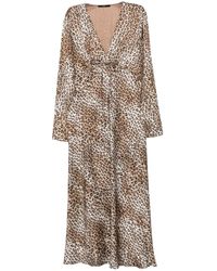 Seventy - Leopard-Print V-Neck Dress - Lyst