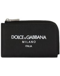 Dolce & Gabbana - Logo Printed Zipped Card Case - Lyst