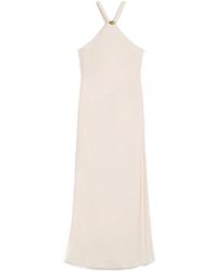 Max Mara - Eghiotto Halterneck-Tone Hardware Maxi Dress - Lyst