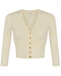 Elisabetta Franchi - Bustier-Style V-Neck Cardigan - Lyst