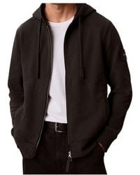 Calvin Klein - Cotton Terry Badge Zip Hoodie - Lyst