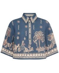 ALÉMAIS - Acacia Printed Cropped Shirt - Lyst