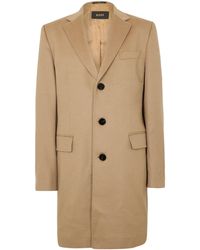 BOSS - Wool Blend Overcoat - Lyst