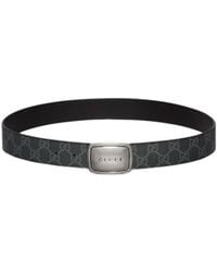 Gucci - Logo Plaque Monogrammed Belt - Lyst