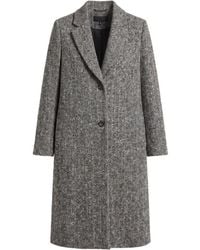 Peserico - Herringbone-Pattern Notched-Lapels Coat - Lyst