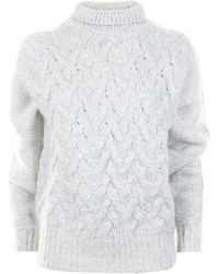 Eleventy - Cable-Knit Turlteneck Sweater - Lyst