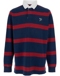 Polo Ralph Lauren - "Rugby" Polo Shirt With Logo Embroidery On The Front And All-Over Striped Motif - Lyst