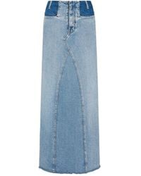 Maison Margiela - Two-Tone Denim Maxi Skirt - Lyst