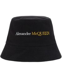 McQueen - Logo Embroidered Bucket Hat - Lyst
