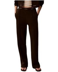 Calvin Klein - Logo Waistband Wide Leg Joggers - Lyst