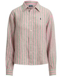 Ralph Lauren - Polo Logo Embroidered Striped Shirt - Lyst