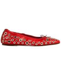 Golden Goose - Amy Eyelet-Detailed Ballet Flats - Lyst