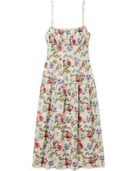 Doen - Benoit Gathered Tiered Floral-Print Ramie Midi Dress - Lyst