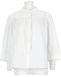 A.P.C. - Gathered Stand-Collar Shirt - Lyst